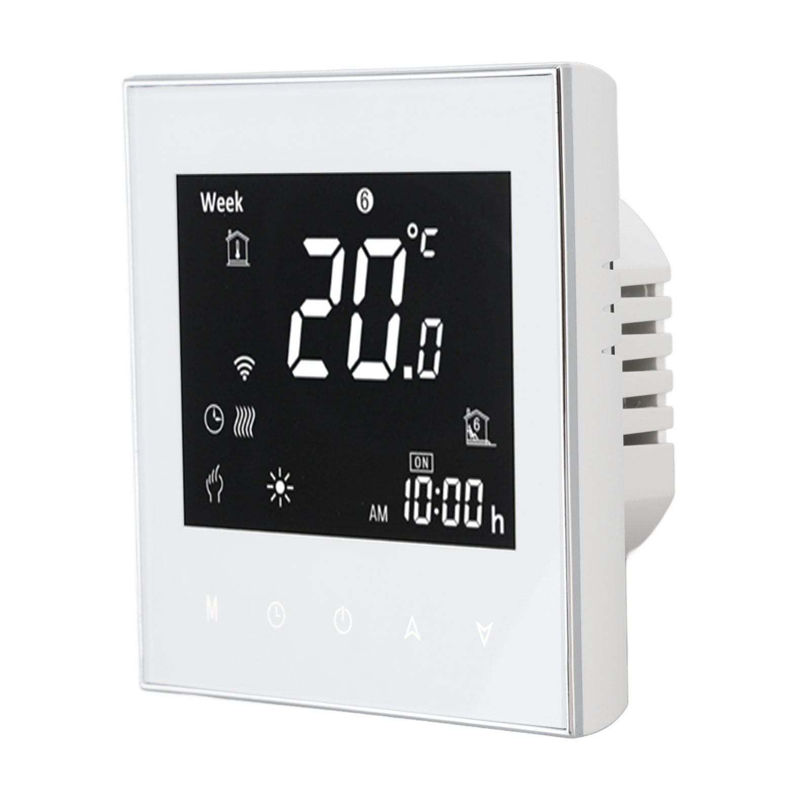 Smart Boiler Heating Thermostat WIFI APP Voice Control LCD Touch Screen Programmable White 95-240V V1294-YM3113220224011-0421