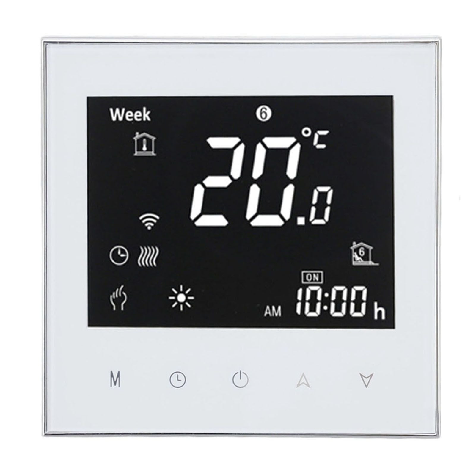 Smart Boiler Heating Thermostat WIFI APP Voice Control LCD Touch Screen Programmable White 95-240V V1294-YM3113220224011-0421