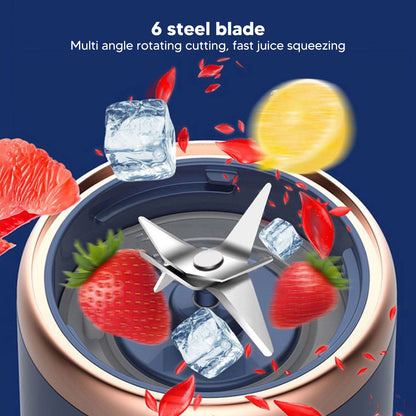 Mini Portable Blender 6 Blades High Speed 300ml USB Charging Juicer Cup for Travel V1294-YM3113220225811-0421