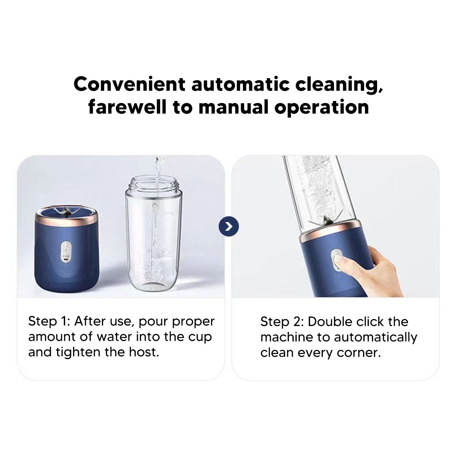 Mini Portable Blender 6 Blades High Speed 300ml USB Charging Juicer Cup for Travel V1294-YM3113220225811-0421