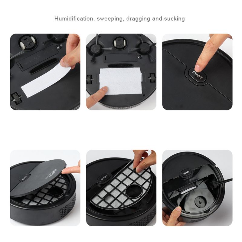 Robot Vacuum Cleaner USB Smart 3 In 1 Suction Sweeping Mopping Function Automatic Vacuum Cleaner for Small V1294-YM3113220229511-0421