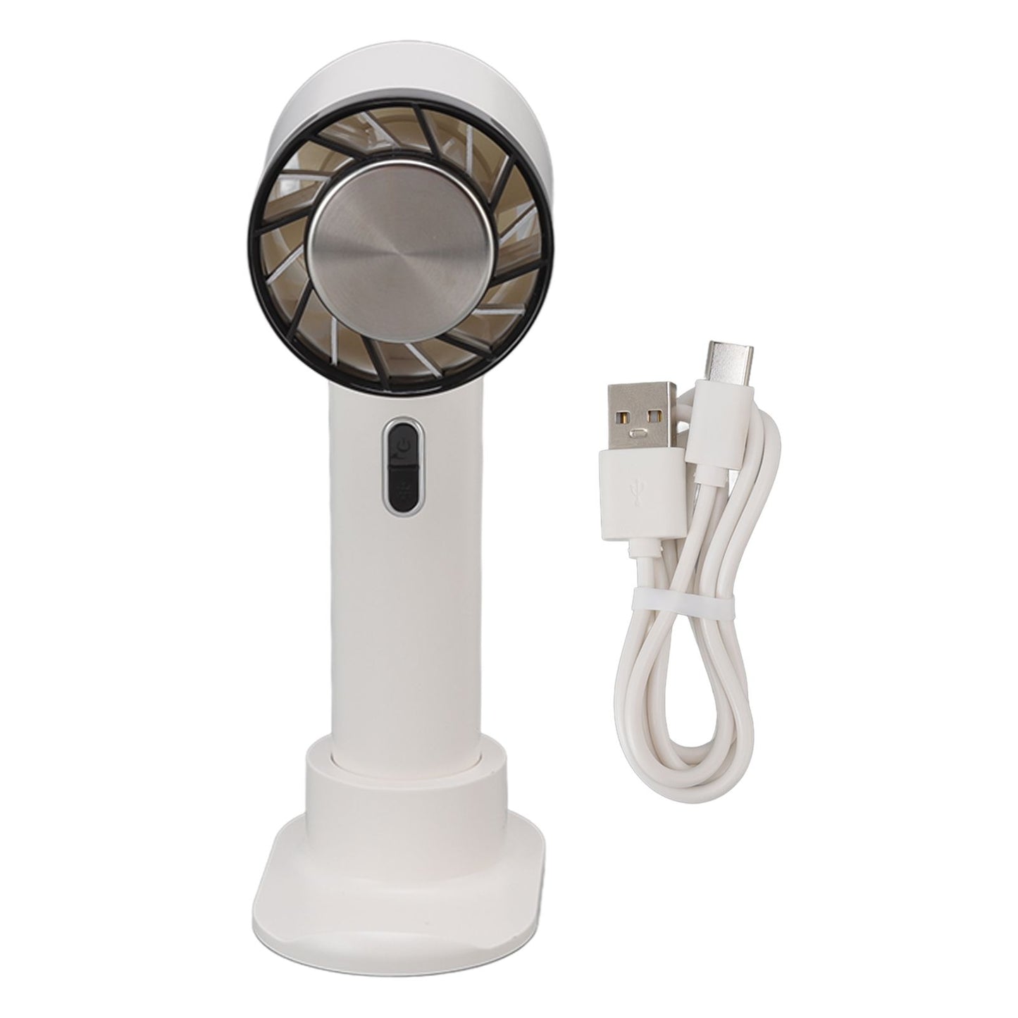 Hand Held Cooling Fan Portable USB Rechargeable Small Pocket Fan for Office Traveling White V1294-YM3113220229911-0421