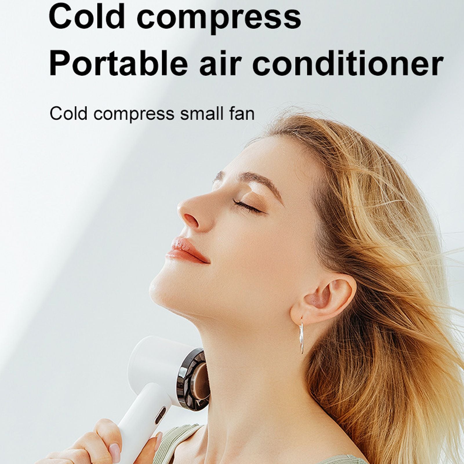 Hand Held Cooling Fan Portable USB Rechargeable Small Pocket Fan for Office Traveling White V1294-YM3113220229911-0421