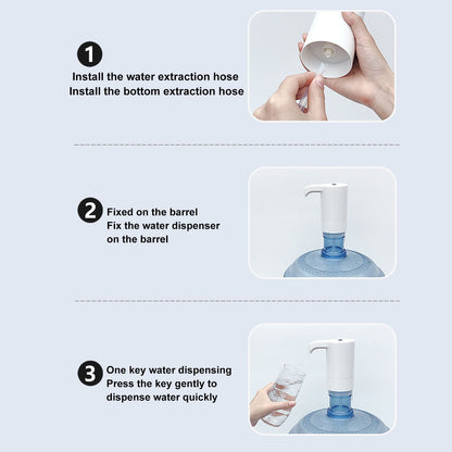 Electric Water Dispenser ABS USB Charging Automatic Bottled Water Dispenser with Hose for Home V1294-YM3113220232511-0421