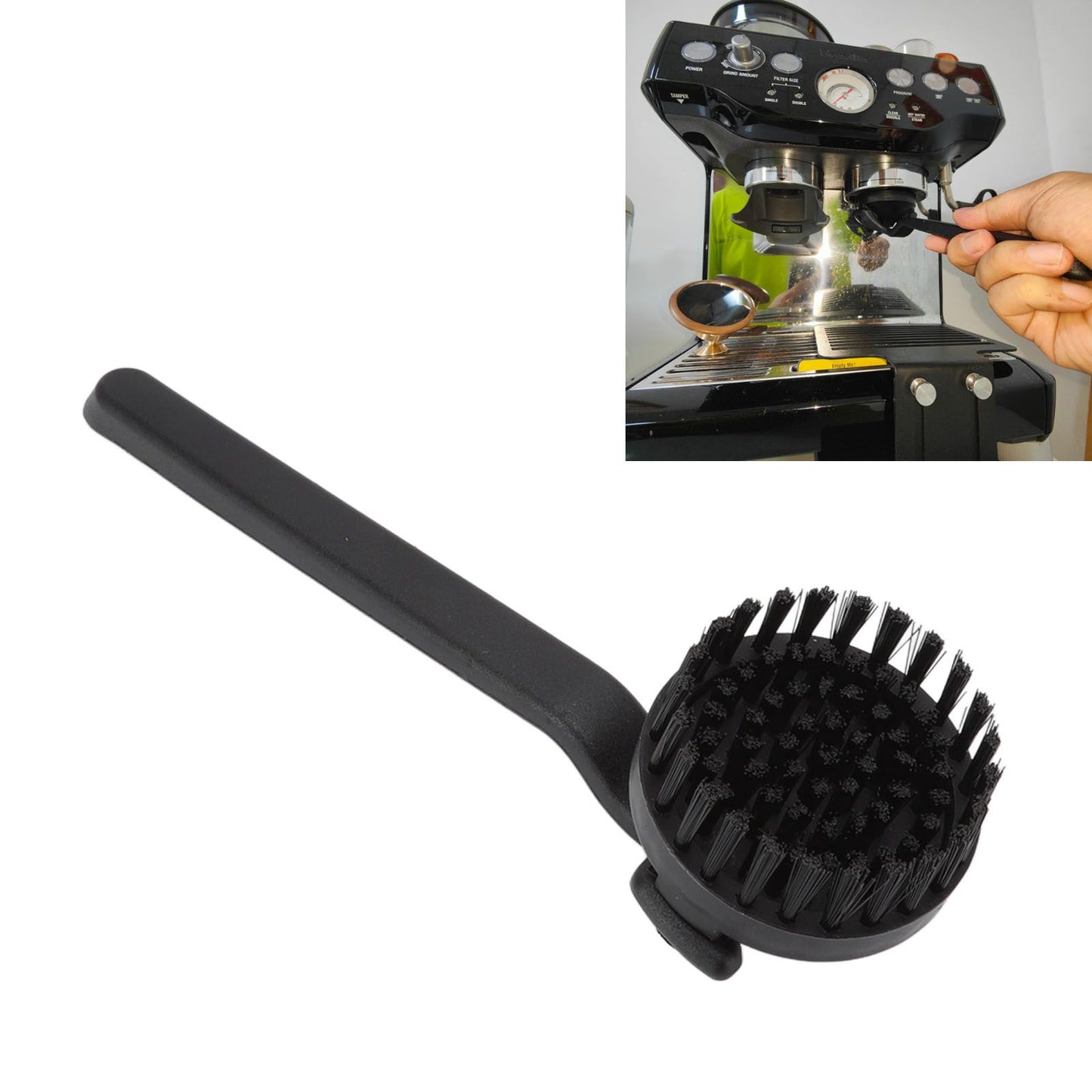 Coffee Machine Brewing Head Brush ABS Detachable Round Coffee Grinder Cleaning Brush for 58mm Diameter Head V1294-YM3113220233411-0421