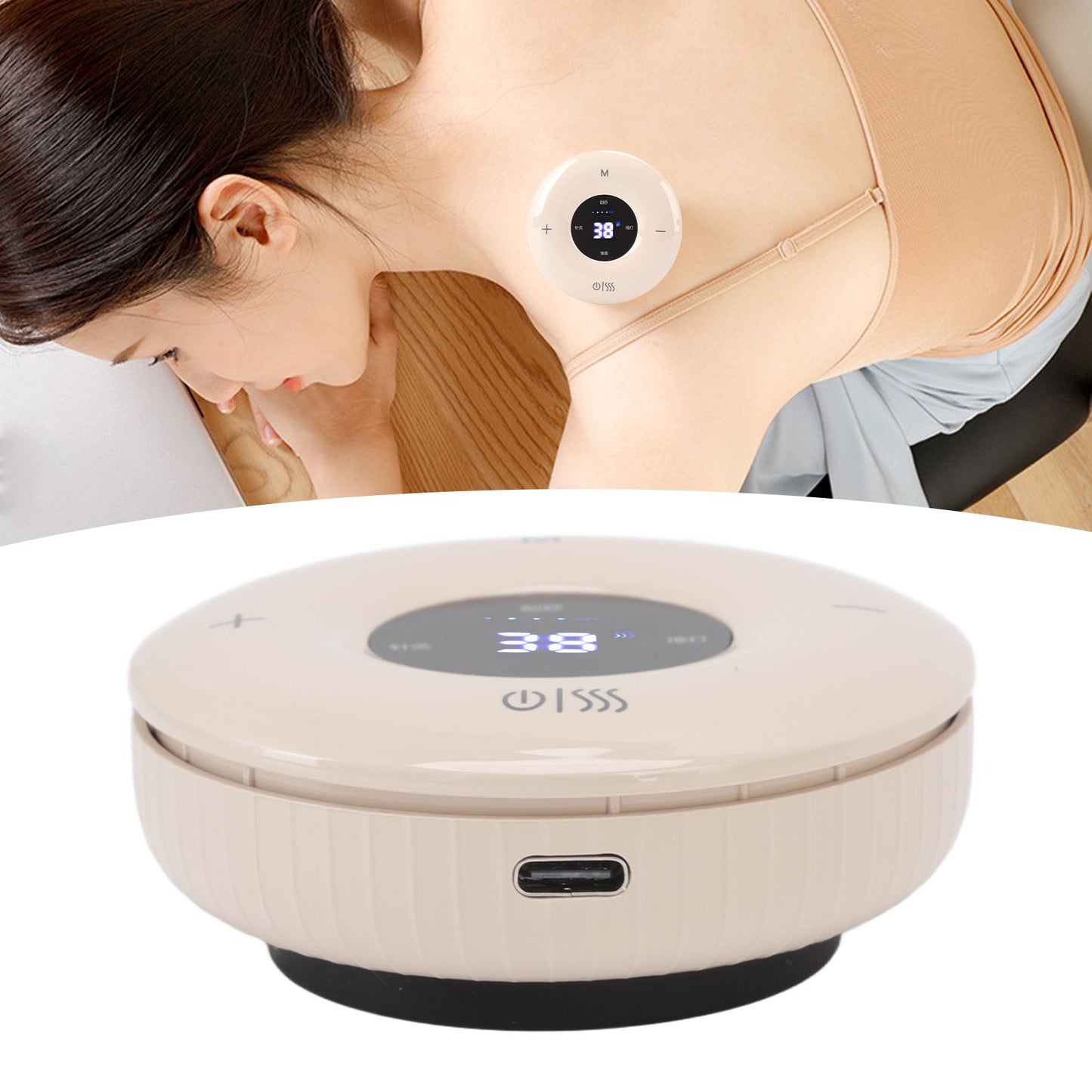 Electric Gua Sha Scrapping Massager USB Charging Multi Function Physical Gua Sha Massager with Heat and V1294-YM3113220235711-0421