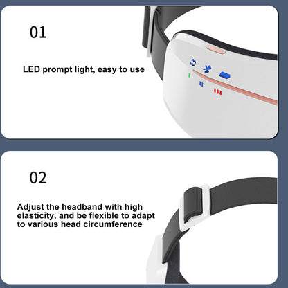 Eye Massager Smart Bluetooth Heating Vibration USB Charging Eye Massage Machine for Home Dorm White V1294-YM3113220235811-0421