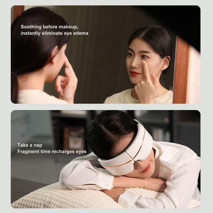 Eye Massager Smart Bluetooth Heating Vibration USB Charging Eye Massage Machine for Home Dorm White V1294-YM3113220235811-0421