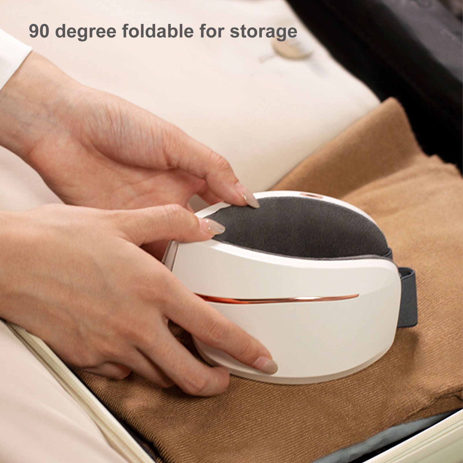 Eye Massager Smart Bluetooth Heating Vibration USB Charging Eye Massage Machine for Home Dorm White V1294-YM3113220235811-0421