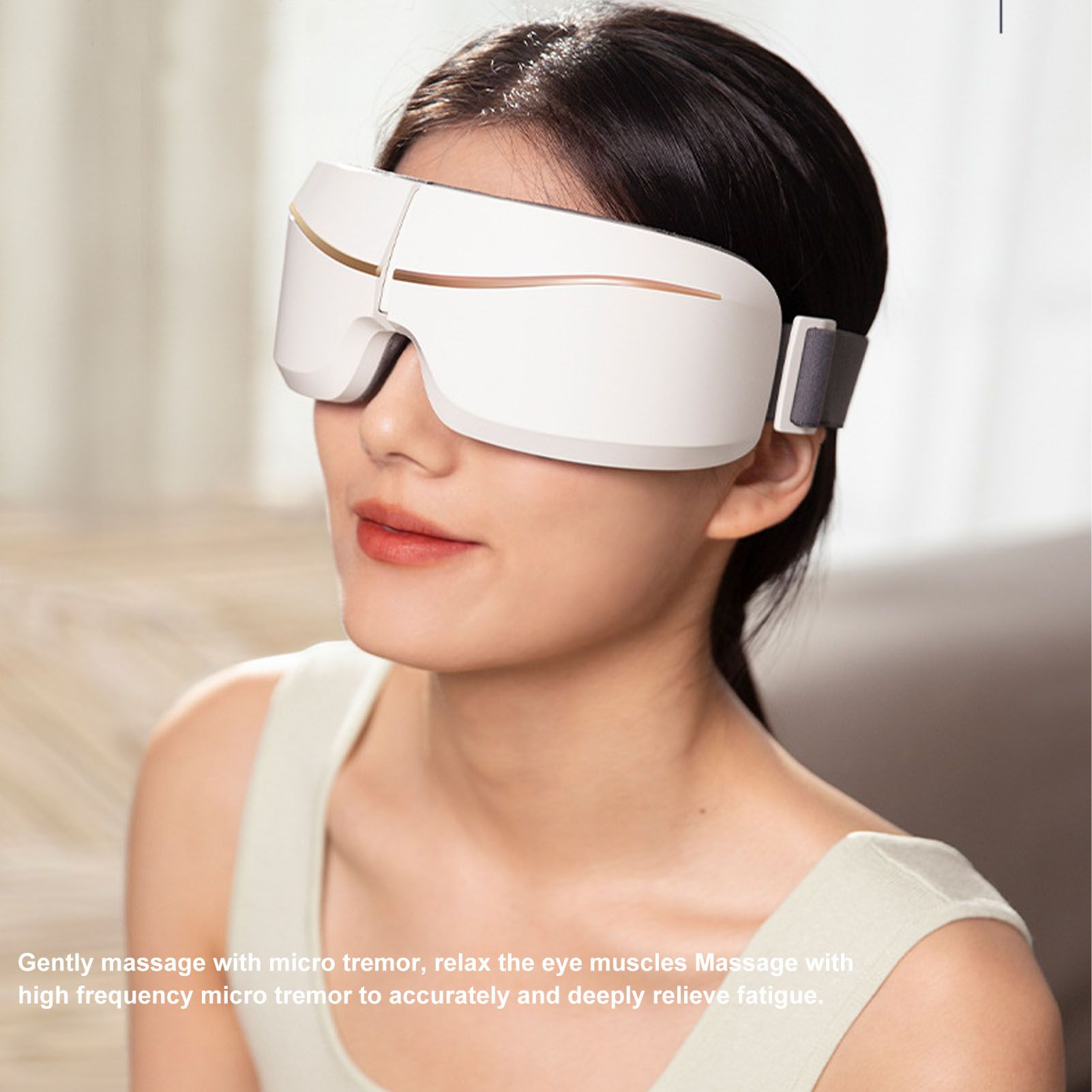Eye Massager Smart Bluetooth Heating Vibration USB Charging Eye Massage Machine for Home Dorm White V1294-YM3113220235811-0421