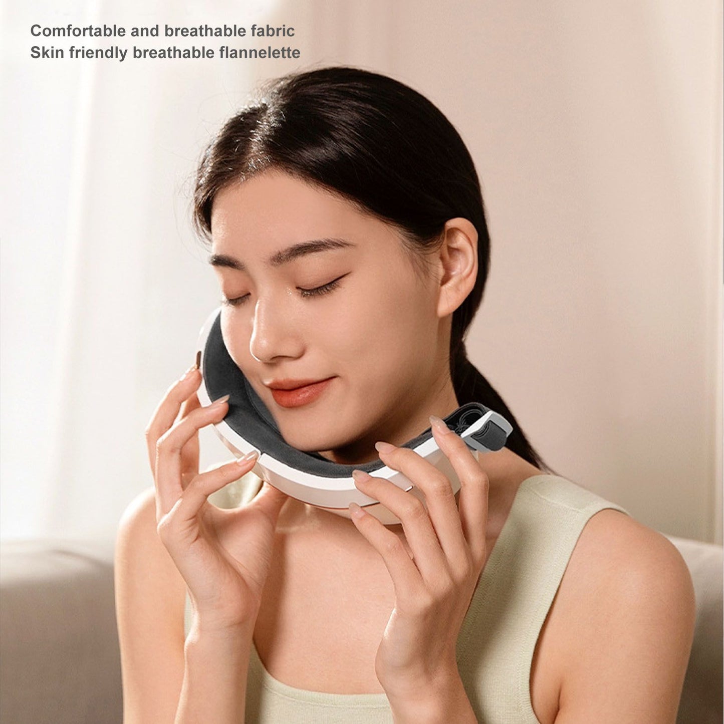 Eye Massager Smart Bluetooth Heating Vibration USB Charging Eye Massage Machine for Home Dorm White V1294-YM3113220235811-0421