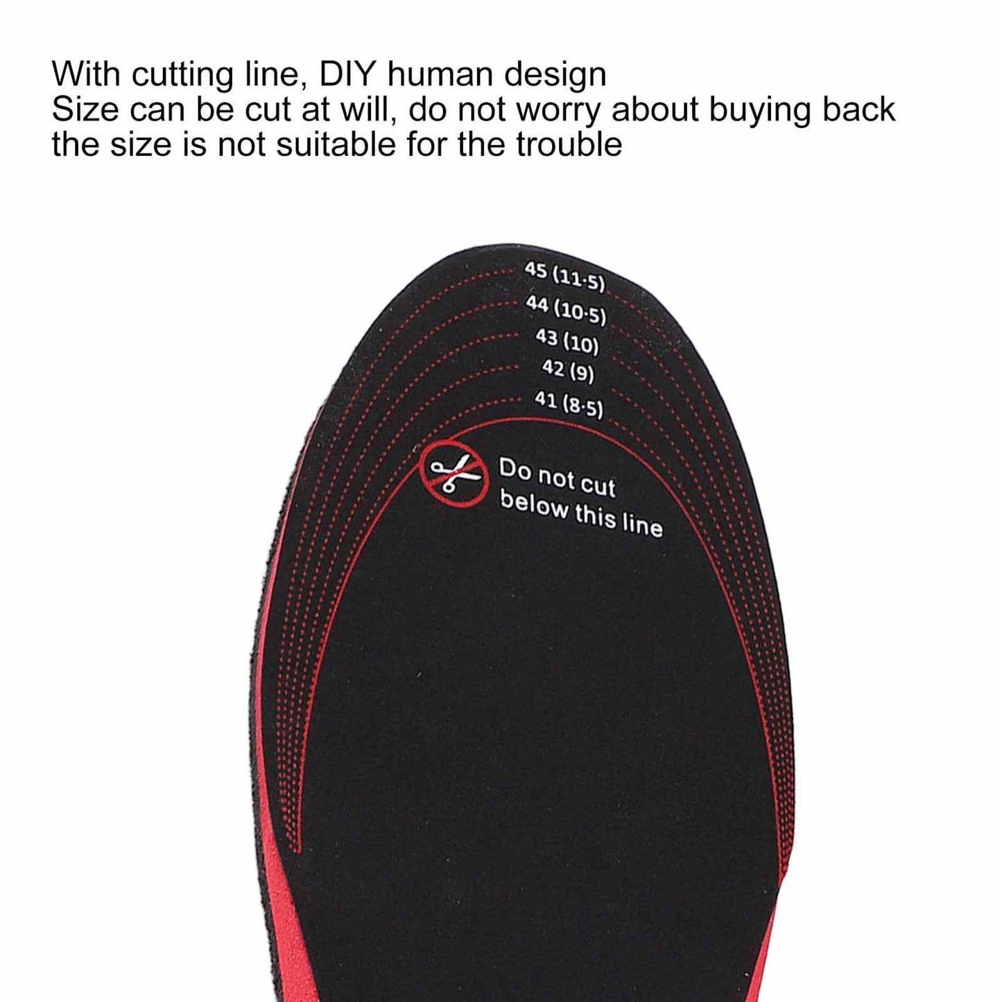 Heated Insoles DIY Cuttable Smart Remote Control USB Rechargeable Electric Heating Insoles for Men Women V1294-YM3113220238312-0421