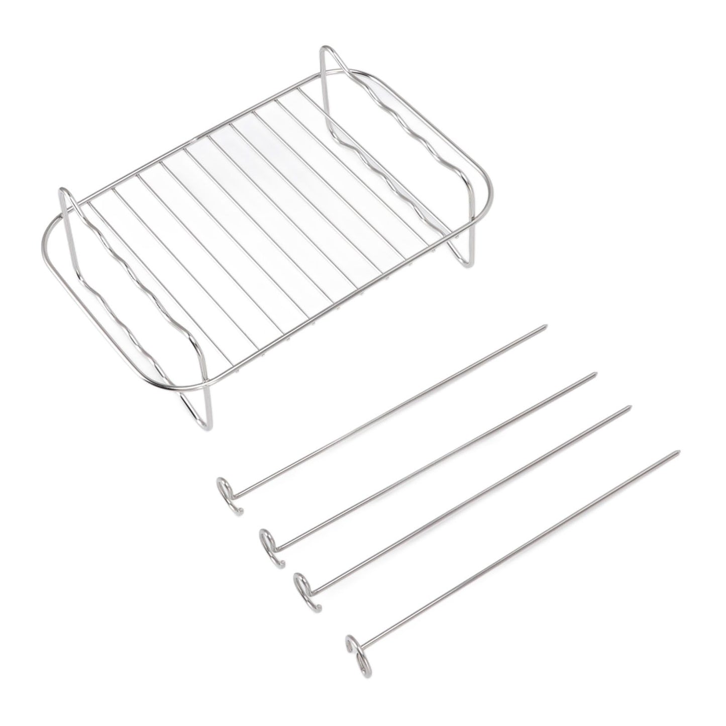 Fryer Rack Stainless Steel Rectangle Double Layer Fryer Accessory for NINJA FOOD 8QT Dual Basket Fryer V1294-YM3113220239011-0421