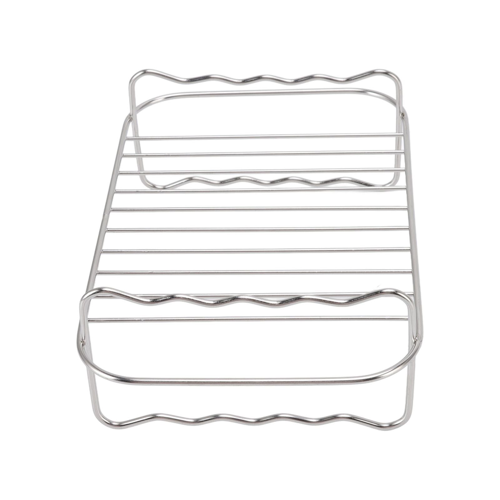 Fryer Rack Stainless Steel Rectangle Double Layer Fryer Accessory for NINJA FOOD 8QT Dual Basket Fryer V1294-YM3113220239011-0421