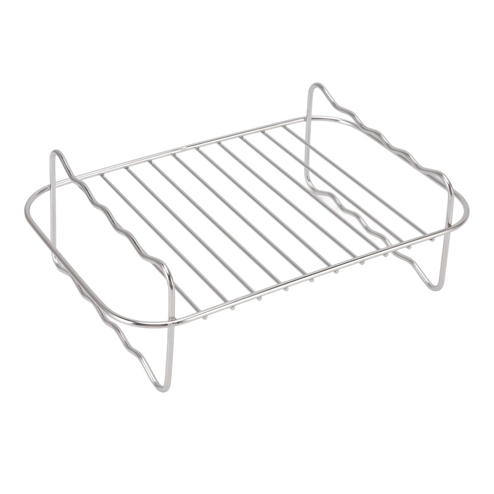 Fryer Rack Stainless Steel Rectangle Double Layer Fryer Accessory for NINJA FOOD 8QT Dual Basket Fryer V1294-YM3113220239011-0421