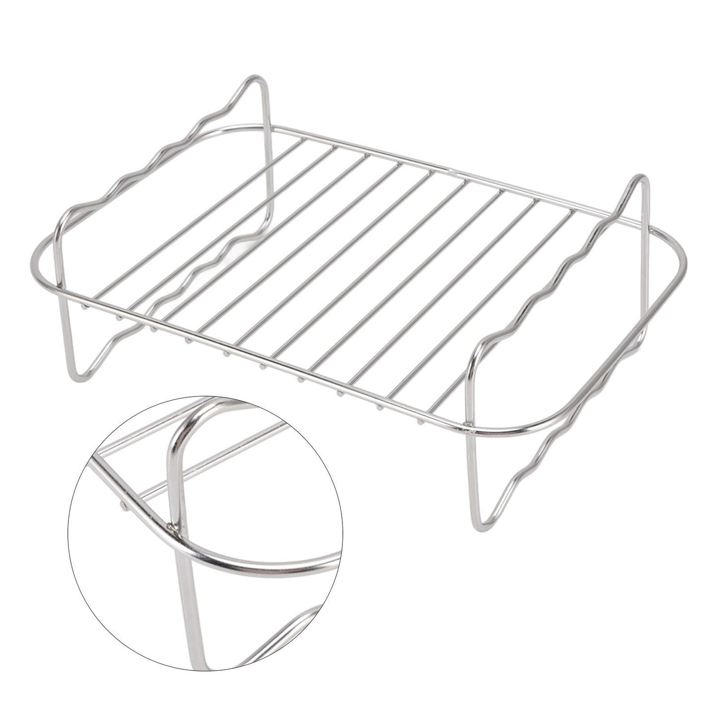Fryer Rack Stainless Steel Rectangle Double Layer Fryer Accessory for NINJA FOOD 8QT Dual Basket Fryer V1294-YM3113220239011-0421