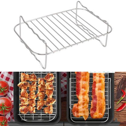 Fryer Rack Stainless Steel Rectangle Double Layer Fryer Accessory for NINJA FOOD 8QT Dual Basket Fryer V1294-YM3113220239011-0421