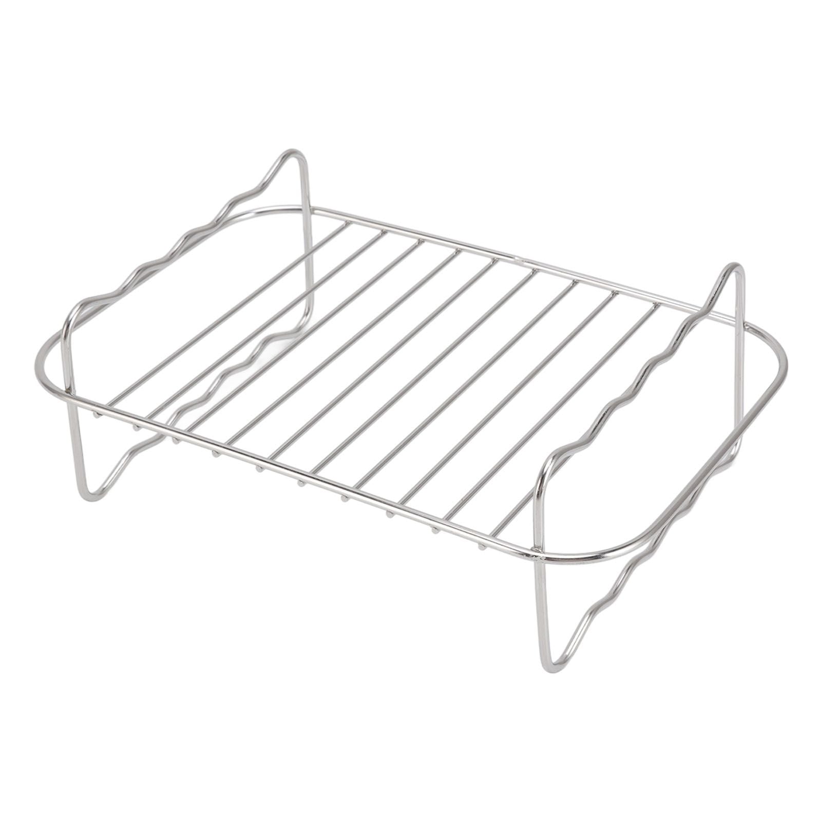 Fryer Rack Stainless Steel Rectangle Double Layer Fryer Accessory for NINJA FOOD 8QT Dual Basket Fryer V1294-YM3113220239011-0421