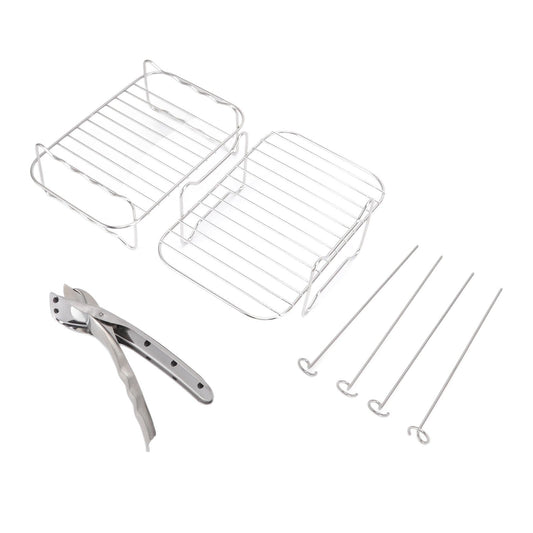Fryer Rack Stainless Steel Skewer Rack Fryer Steaming Rack with Anti Scalding Clip Skewer for NINJA FOOD 8QT V1294-YM3113220239111-0421
