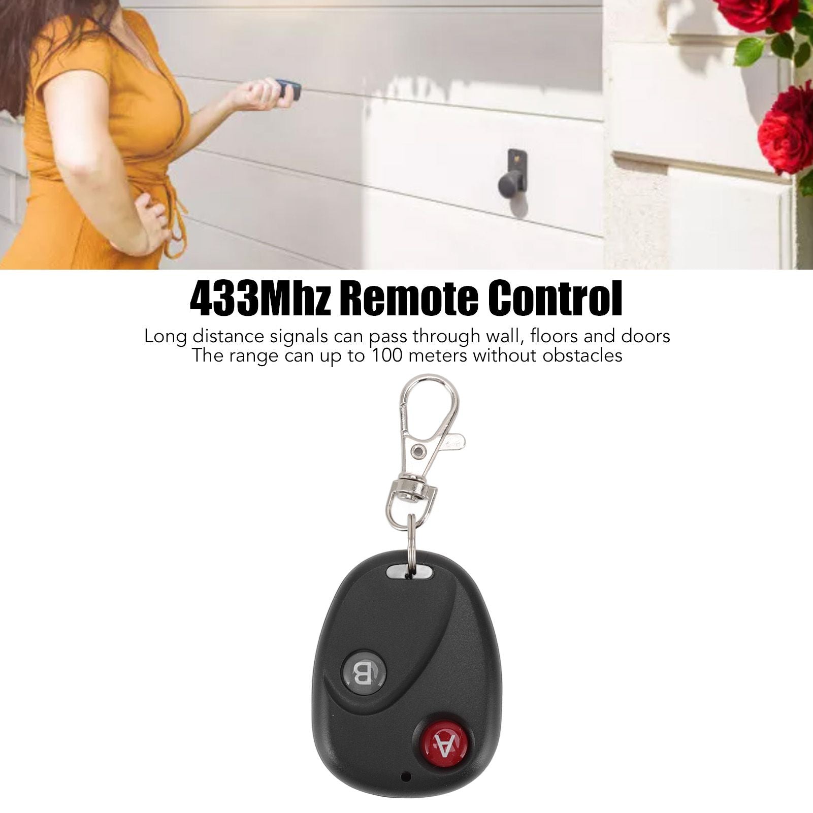 Wireless Remote Control 433Mhz Learning Coding Chip 10MA 12V ABS RF Wireless Remote Switch for Automobile Door V1294-YM3113220241411-0421