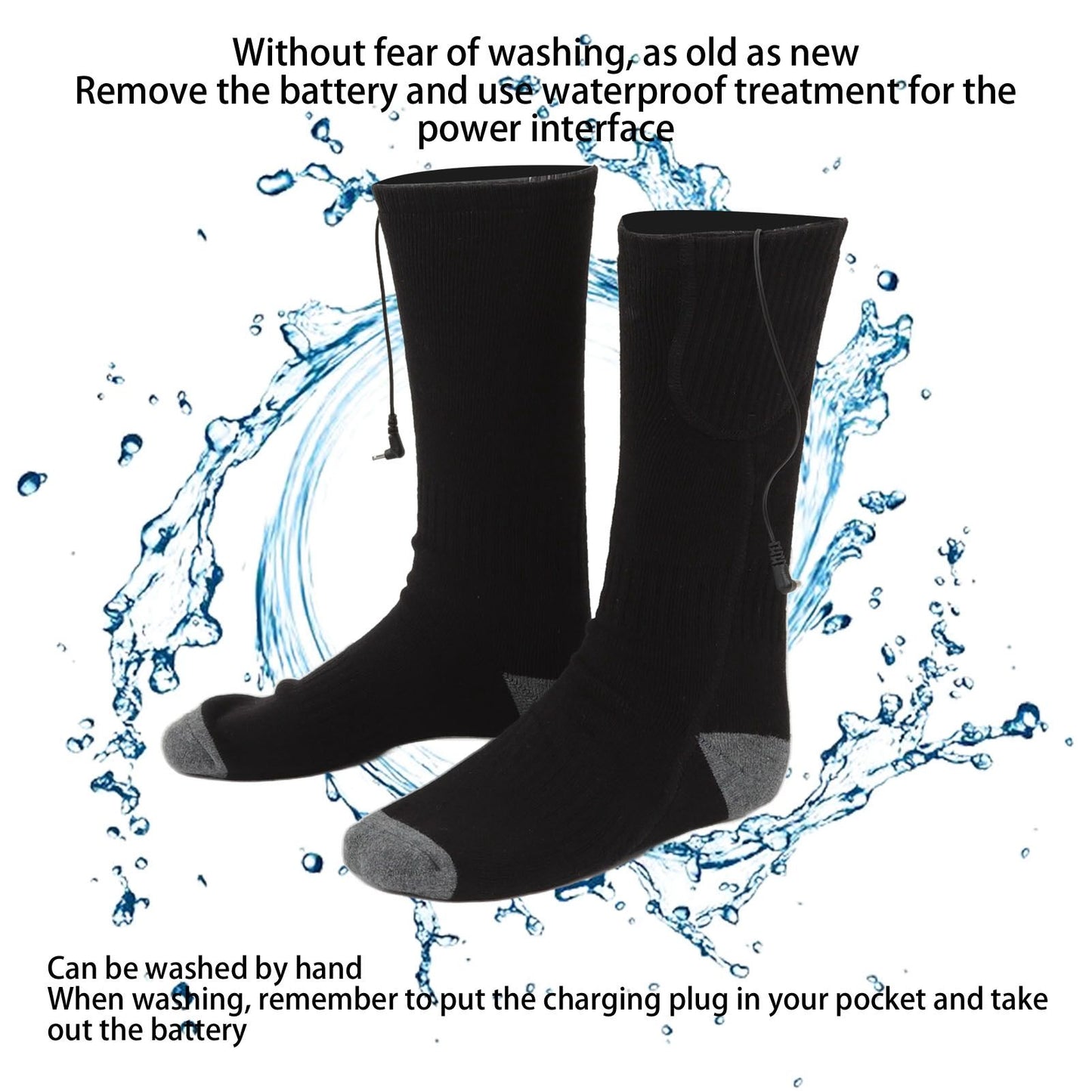 Smart Heating Socks Foot Thermal Electric Heated Stockings Winter Cold Resistant Electric Socks Black V1294-YM3113220242111-0421