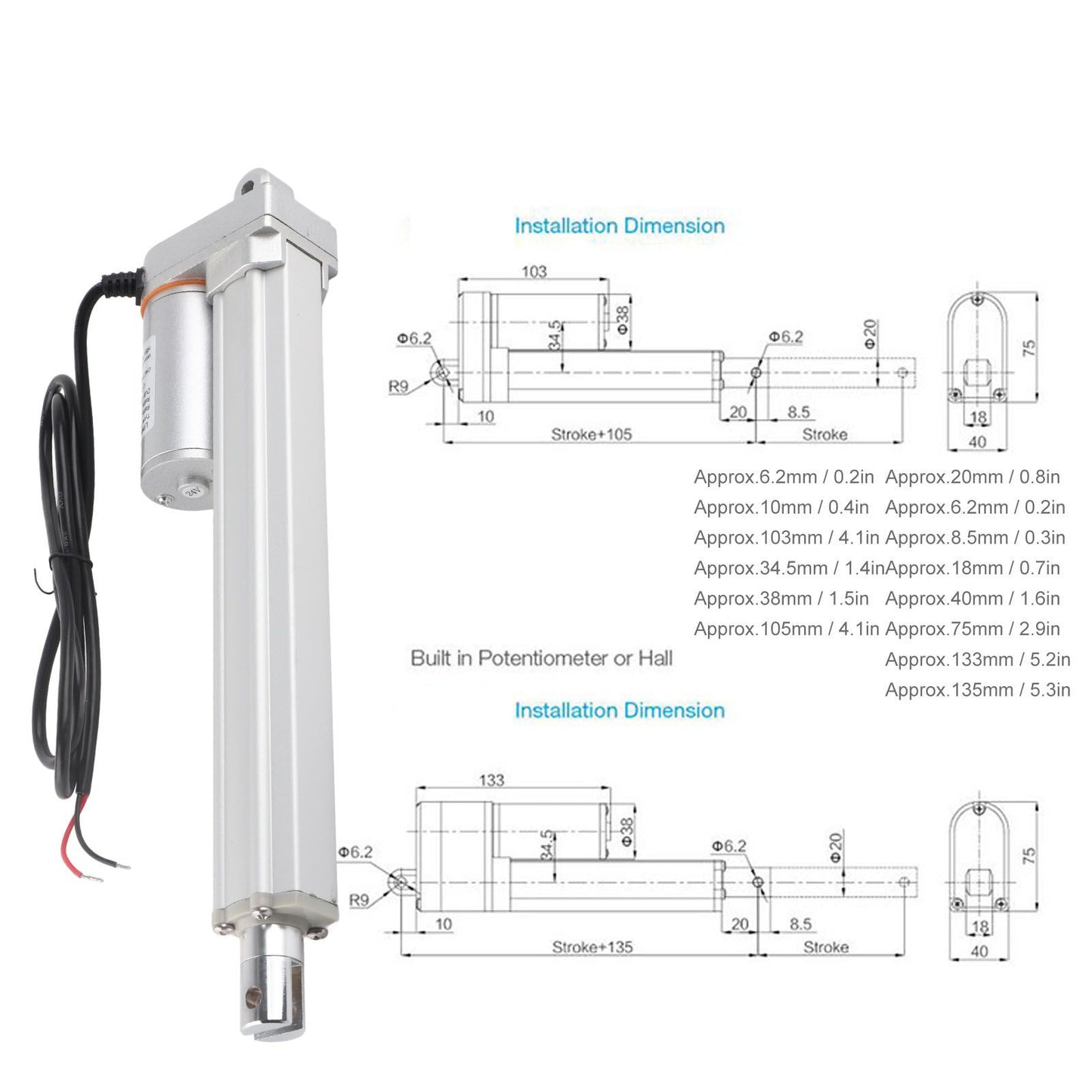 FY017 Linear Actuator Multifunctional Thrust DC Electric Linear Motor Telescopic Pole 200mm Stroke 24V V1294-YM3113220244811-0421