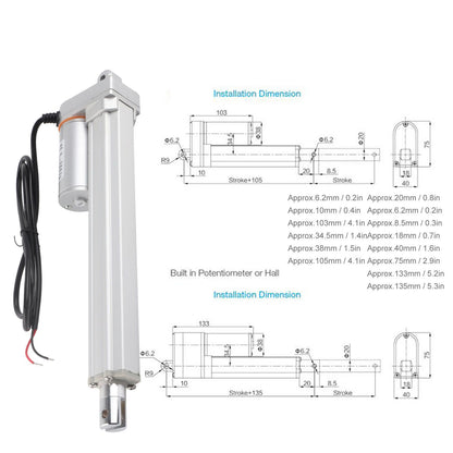 FY017 Linear Actuator Multifunctional Thrust DC Electric Linear Motor Telescopic Pole 200mm Stroke 24V V1294-YM3113220244811-0421