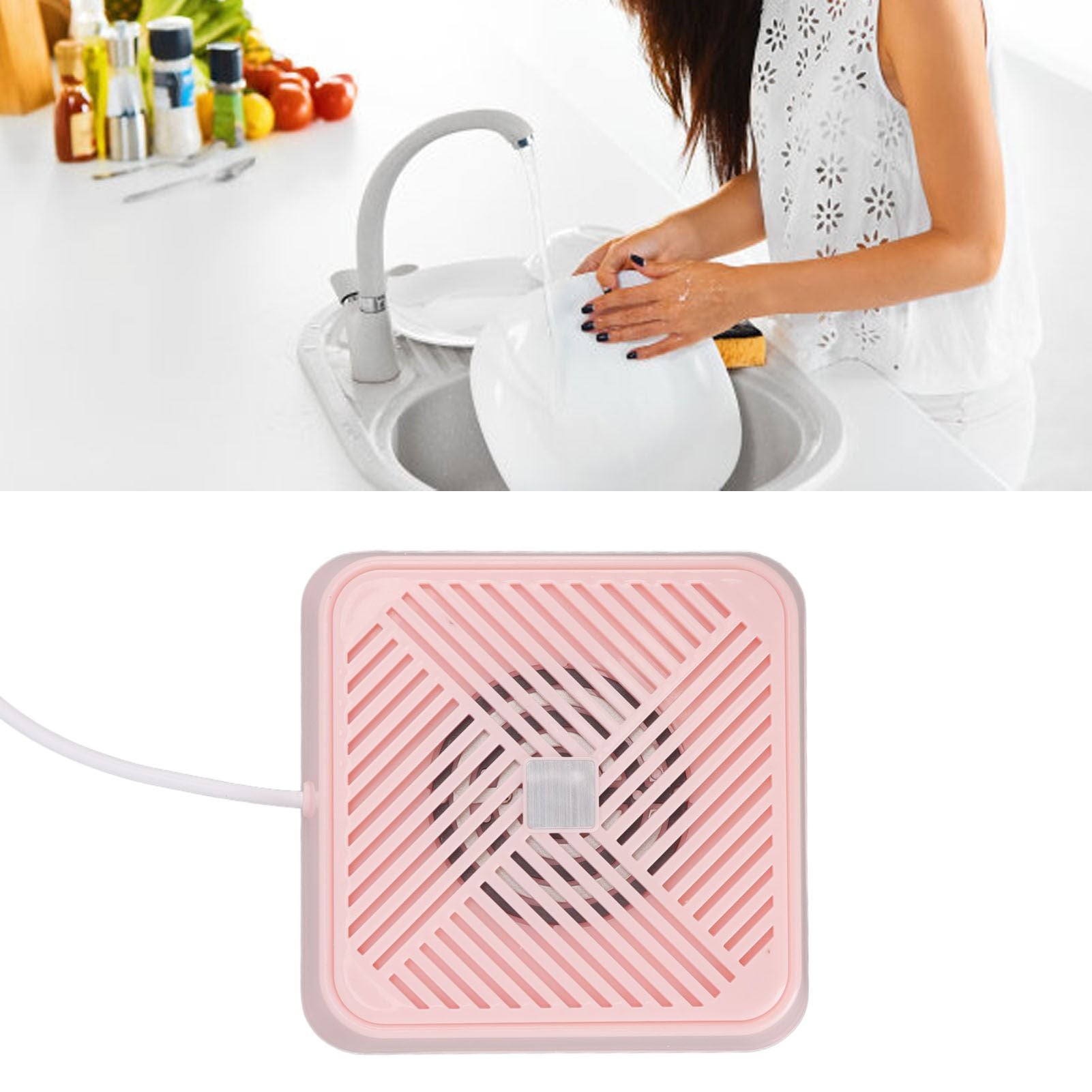 Mini Dishwasher Sound Vibration Electrolytic Water Purification IP67 Waterproof Portable USB Dishwasher Pink V1294-YM3113220244911-0421