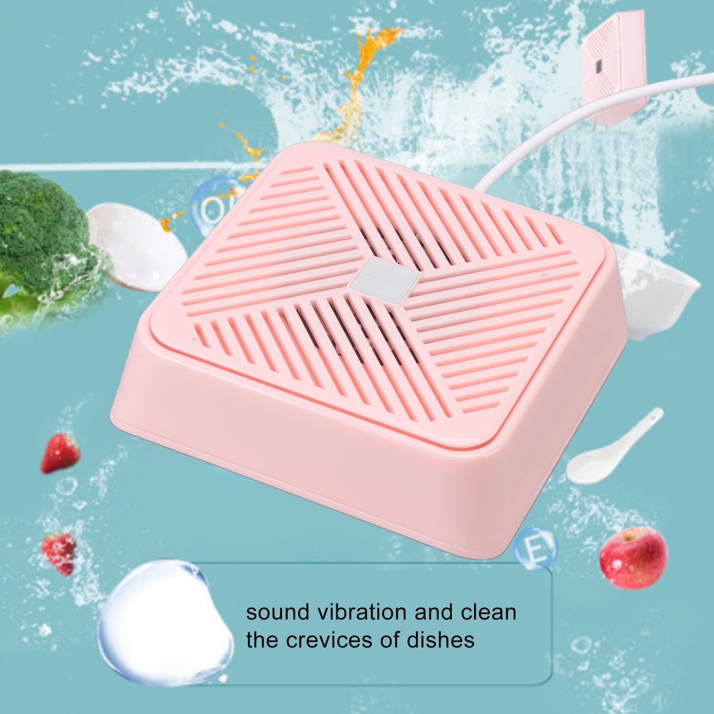 Mini Dishwasher Sound Vibration Electrolytic Water Purification IP67 Waterproof Portable USB Dishwasher Pink V1294-YM3113220244911-0421