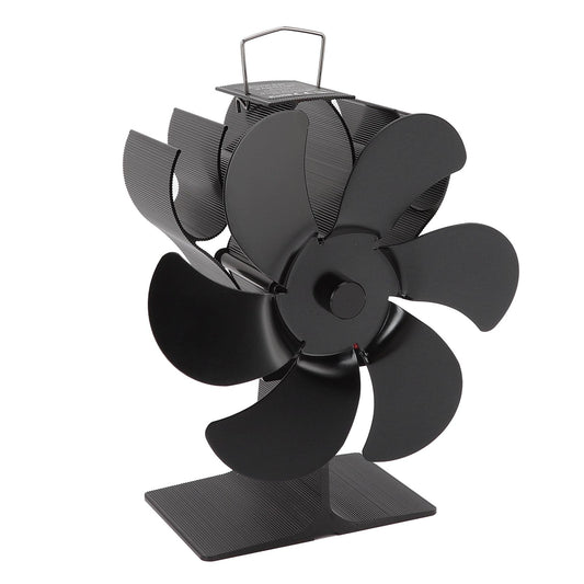 6 Blade Stove Fan Black Self Starting High Temperature Resistant Heat Powered Stove Fan for Home 152mm V1294-YM3113220248111-0421