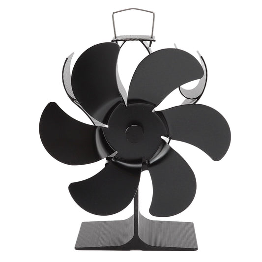 6 Blade Stove Fan Black Self Starting High Temperature Resistant Heat Powered Stove Fan for Home 152mm V1294-YM3113220248111-0421
