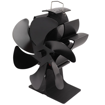 6 Blade Stove Eco Fan Black High Temperature Resistant Self Starting Energy Saving Heat Powered Fan for Home V1294-YM3113220250011-0421