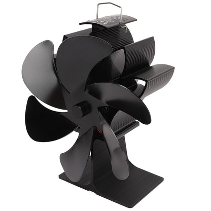 6 Blade Stove Eco Fan Black High Temperature Resistant Self Starting Energy Saving Heat Powered Fan for Home V1294-YM3113220250011-0421