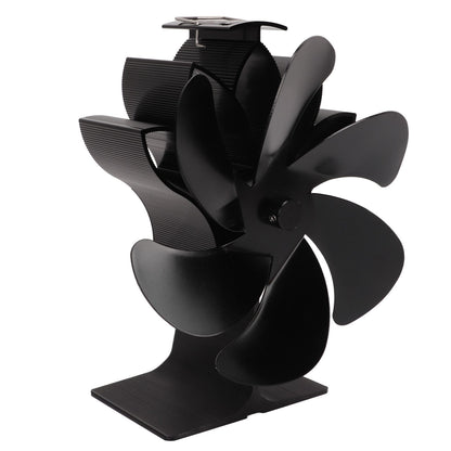 6 Blade Stove Eco Fan Black High Temperature Resistant Self Starting Energy Saving Heat Powered Fan for Home V1294-YM3113220250011-0421