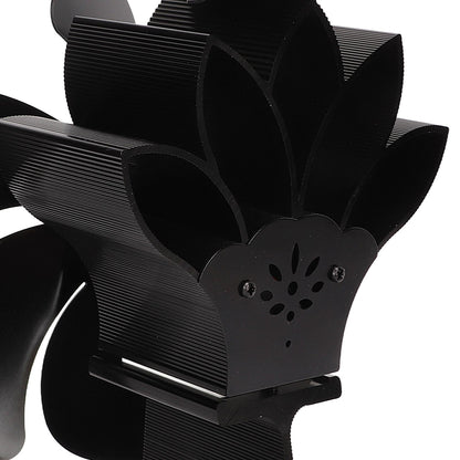 6 Blade Stove Eco Fan Black High Temperature Resistant Self Starting Energy Saving Heat Powered Fan for Home V1294-YM3113220250011-0421