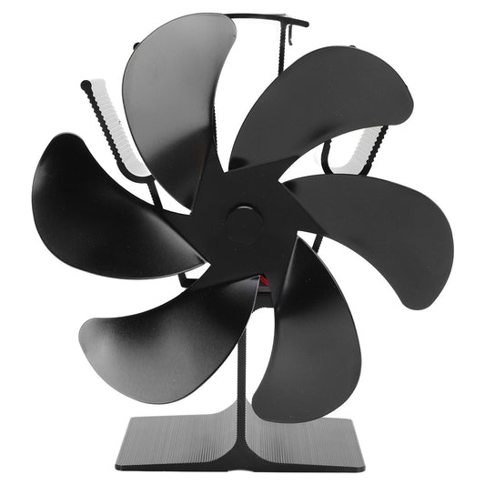 6 Blades Heat Powered Stove Fan Self Starting High Temperature Resistant Fireplace Fan LT385 4 Black 165mm V1294-YM3113220250411-0421