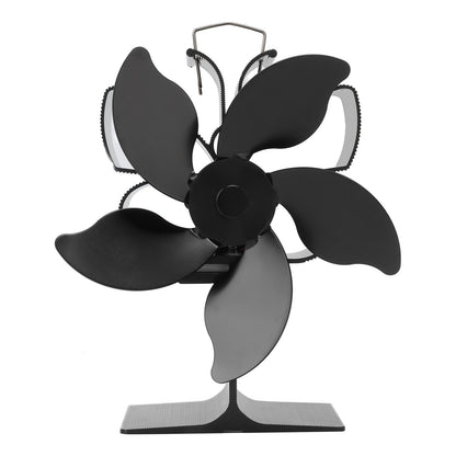 Heat Powered Fireplace Fan Black Stove Fan 5 Blades Thermal Power High Temperature Proof Eco Friendly Energy V1294-YM3113220250611-0421