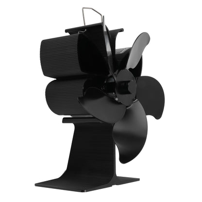 Heat Powered Fireplace Fan Black Stove Fan 5 Blades Thermal Power High Temperature Proof Eco Friendly Energy V1294-YM3113220250611-0421
