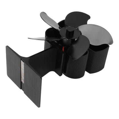 Heat Powered Fireplace Fan Black Stove Fan 5 Blades Thermal Power High Temperature Proof Eco Friendly Energy V1294-YM3113220250611-0421