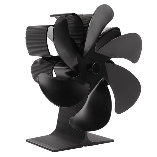 6 Blade Stove Eco Fan Black Self Starting High Temperature Resistance Energy Efficiency Heat Powered Fan for V1294-YM3113220250711-0421