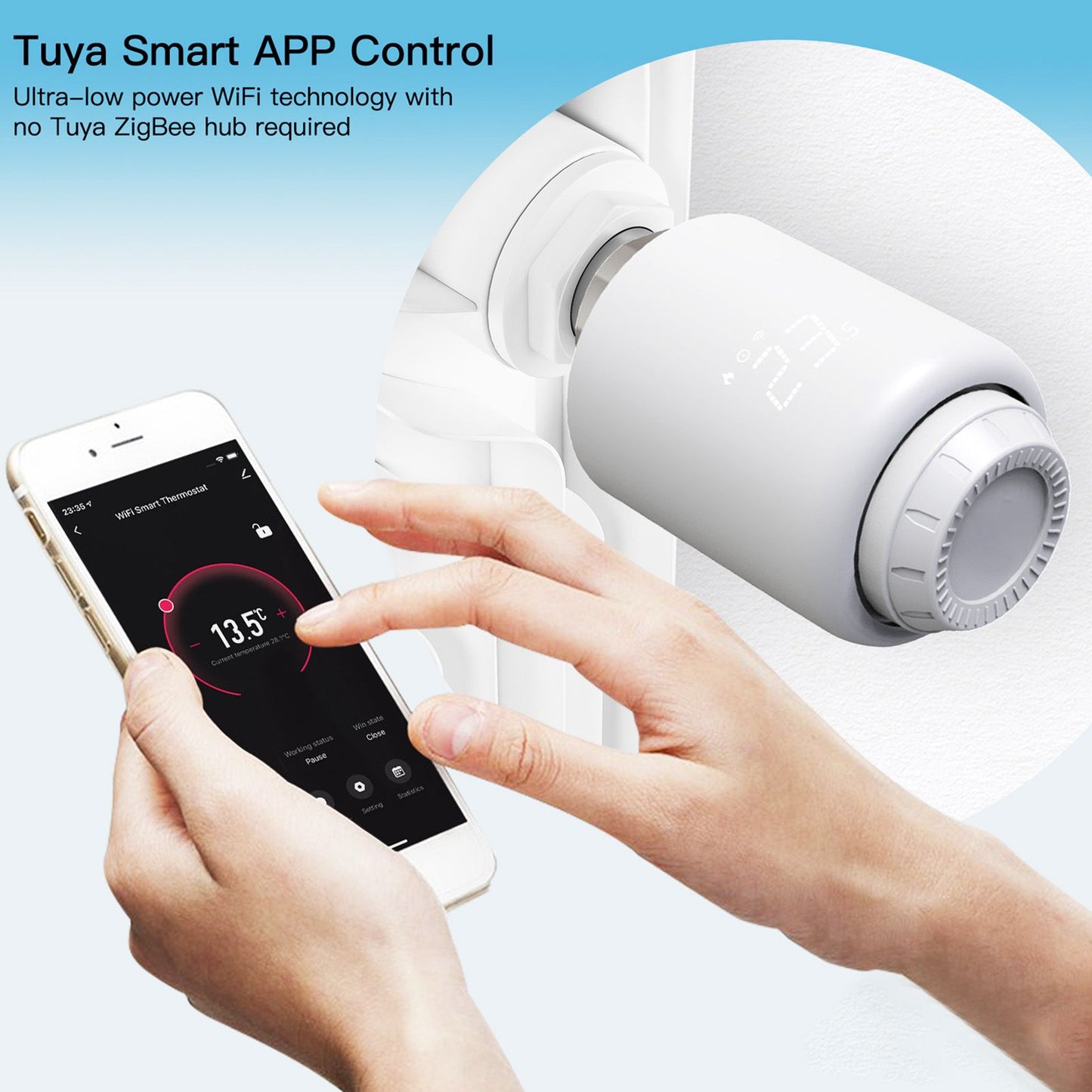 Smart Thermostat Radiator Rotatable Screen Programmable Schedule Intelligent Radiator Thermostat Valve for V1294-YM3113220253811-0421