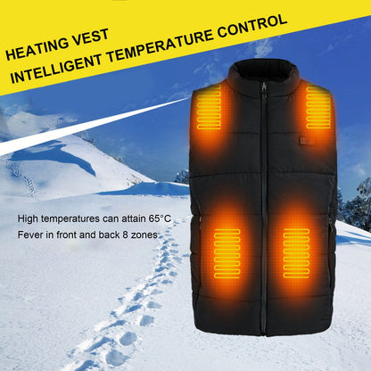 USB Heating Down Vest Dual Control Smart Electric Vest Men Women Winter Thermal Heated Vest M V1294-YM3113220255211-0421