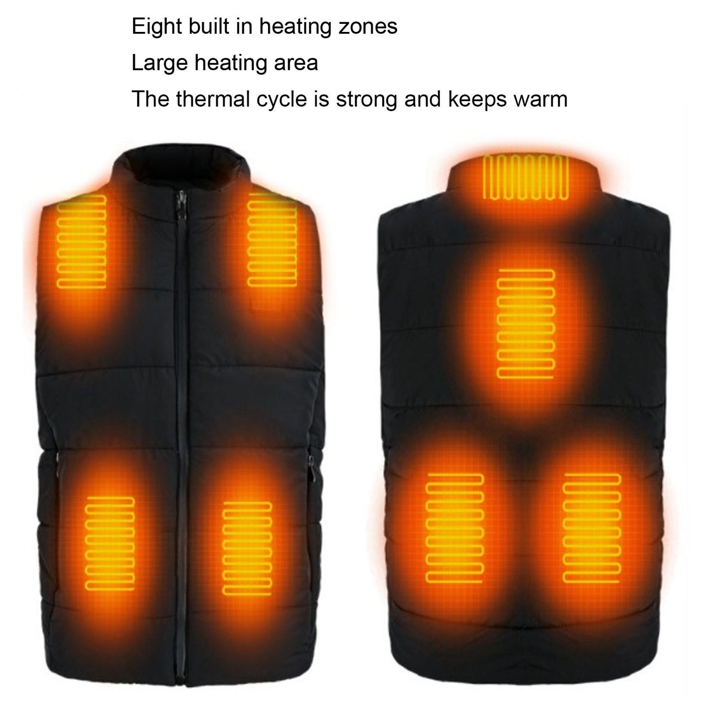 USB Heating Down Vest Dual Control Smart Electric Vest Men Women Winter Thermal Heated Vest M V1294-YM3113220255211-0421