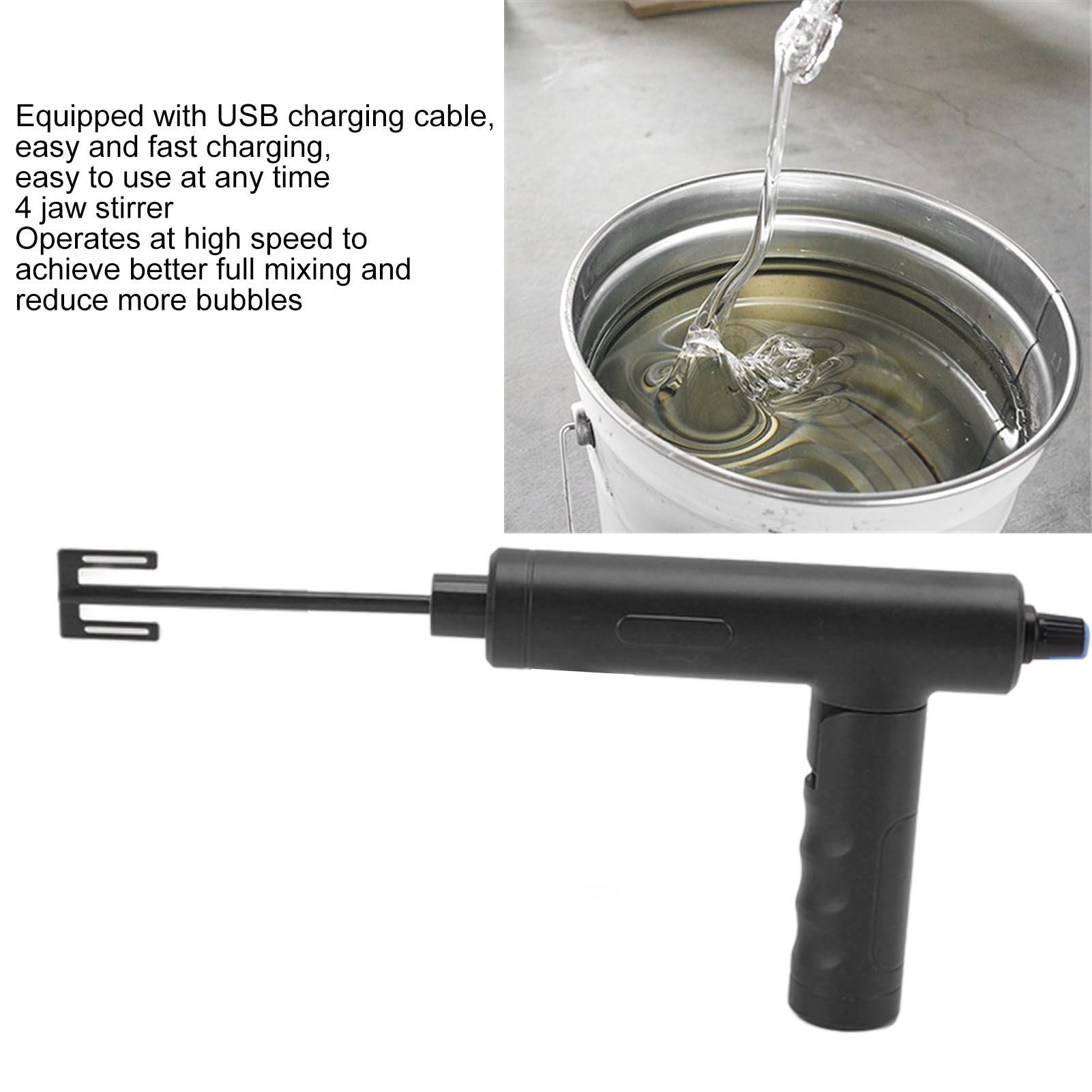 Handheld Electric Epoxy Resin Mixer Foldable Electric Epoxy Resin Stirrer for Mixing Paint Ceramics Glaze V1294-YM3113220257511-0421