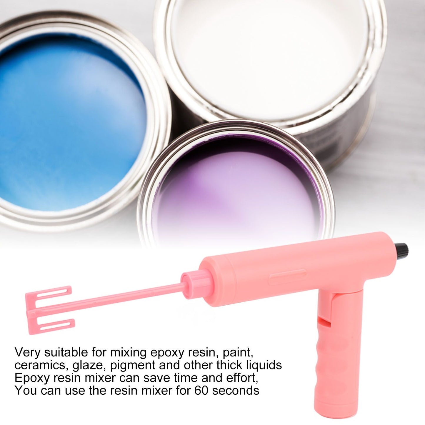 Handheld Electric Epoxy Resin Mixer Foldable Electric Epoxy Resin Stirrer for Mixing Paint Ceramics Glaze V1294-YM3113220257514-0421