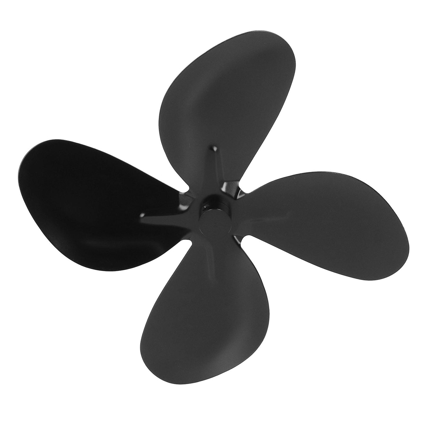 Stove Fan Blade Replacement Aluminum Alloy Fireplace Fan 4 Blades with Hex Wrench Screw Black V1294-YM3113220261911-0421