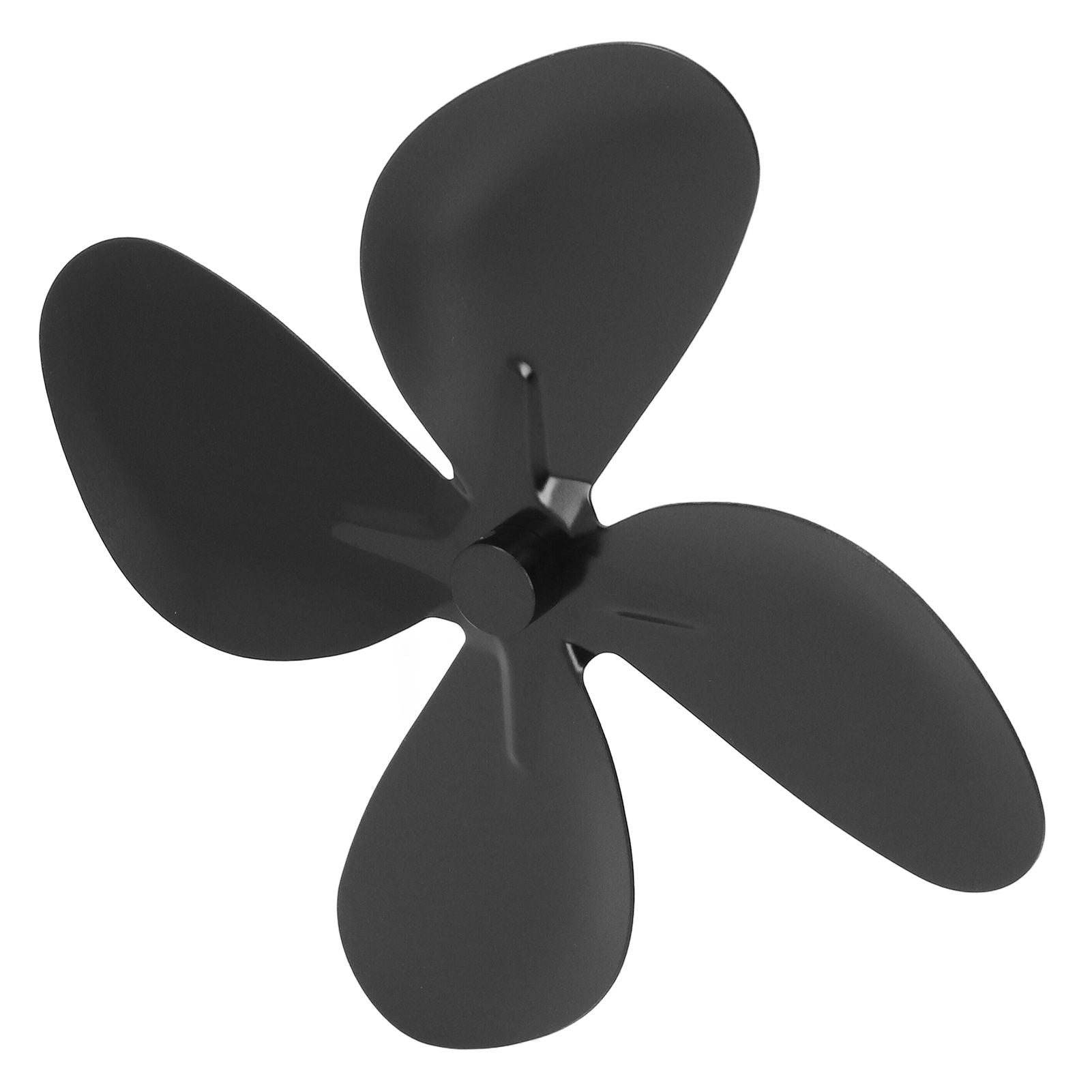 Stove Fan Blade Replacement Aluminum Alloy Fireplace Fan 4 Blades with Hex Wrench Screw Black V1294-YM3113220261911-0421