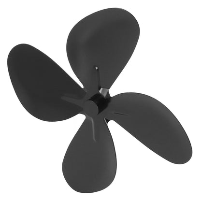 Stove Fan Blade Replacement Aluminum Alloy Fireplace Fan 4 Blades with Hex Wrench Screw Black V1294-YM3113220261911-0421