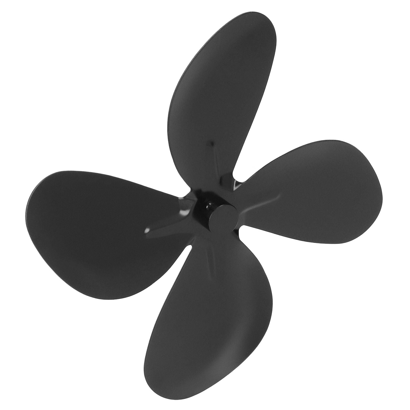 Stove Fan Blade Replacement Aluminum Alloy Fireplace Fan 4 Blades with Hex Wrench Screw Black V1294-YM3113220261911-0421