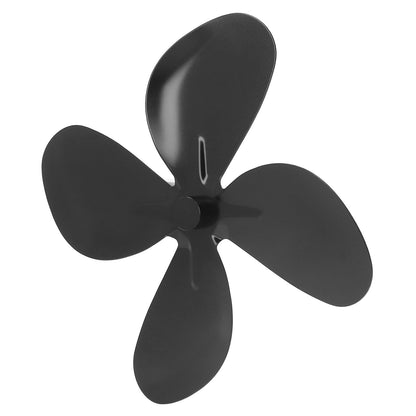 Stove Fan Blade Replacement Aluminum Alloy Fireplace Fan 4 Blades with Hex Wrench Screw Black V1294-YM3113220261911-0421